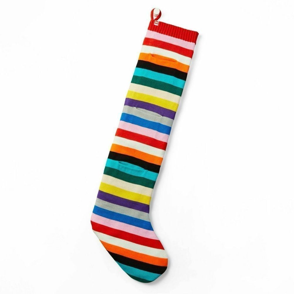 LEGO Stripe Sweater Knit Christmas Stocking Color Block Unisex Huge